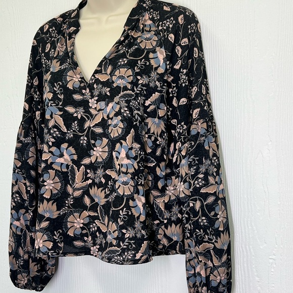 EVEREVE - Reese Floral Mix Print Boho Cottage Core Long Sleeve Blouse Size XS - Picture 6 of 12